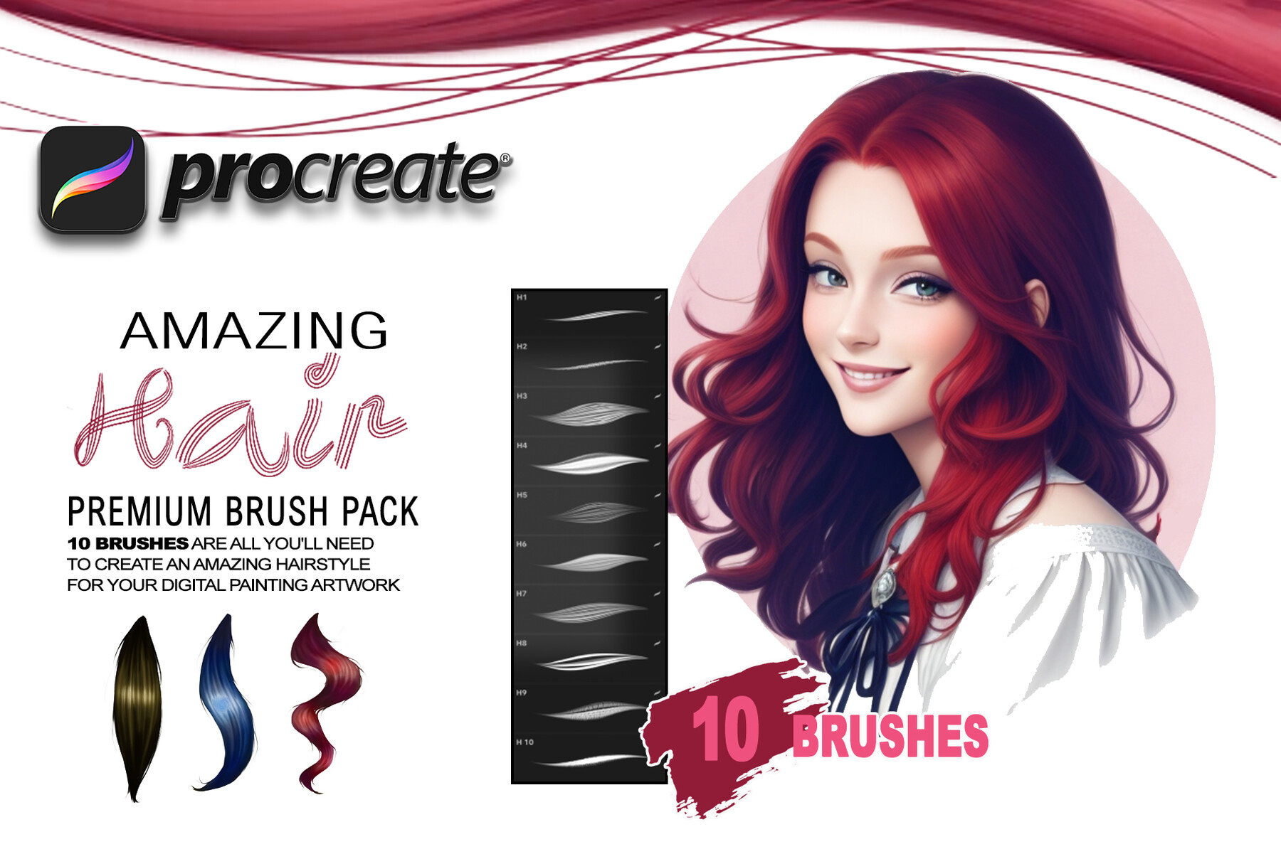 10 Amazing Hair Brushes for Procreate