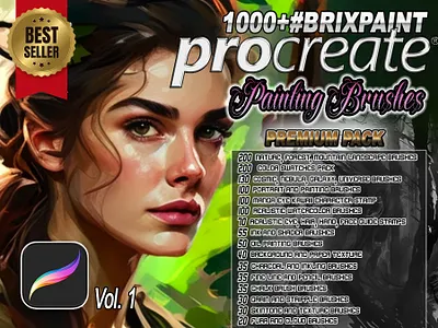 1000+ Procreate Brush Bundle 1000 procreate brush bundle brush bundle character design color palettes cosmic brushes digital painting illustration manga brushes nature brushes portrait brushes procreate brushes