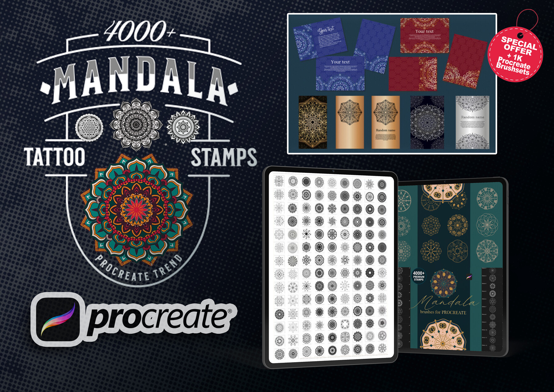4000+ Mega Bundle Premium Mandala Stamps for Procreate