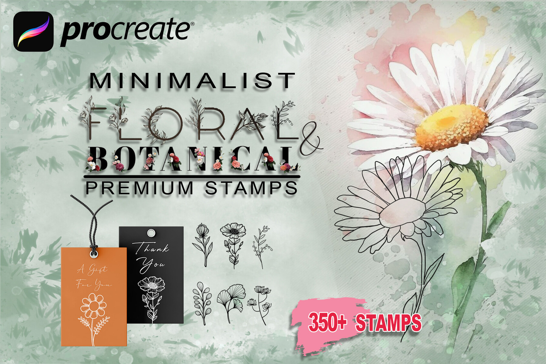 350+ Floral and Botanical Stamps for Procreate