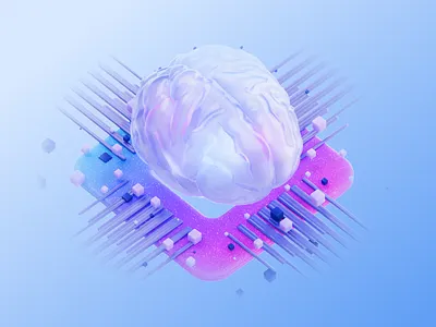 AI Engine 3d ai brain c4d chip engine illustration render
