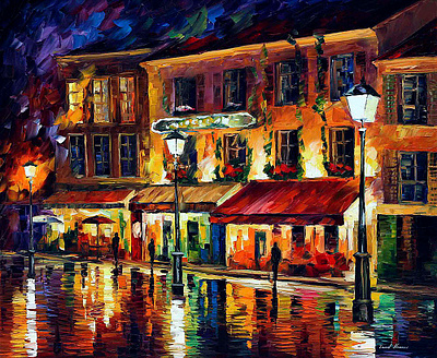 PARIS, NIGHT MONTMARTRE — oil painting on canvas leonidafremov