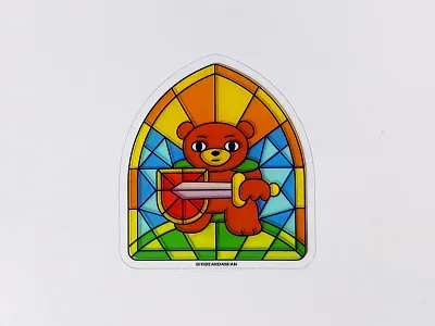 Zelda Bear animal bear branding cartoon color design game graphic design grass icon illustration logo shield sky stained glass sticker sun sword vector zelda