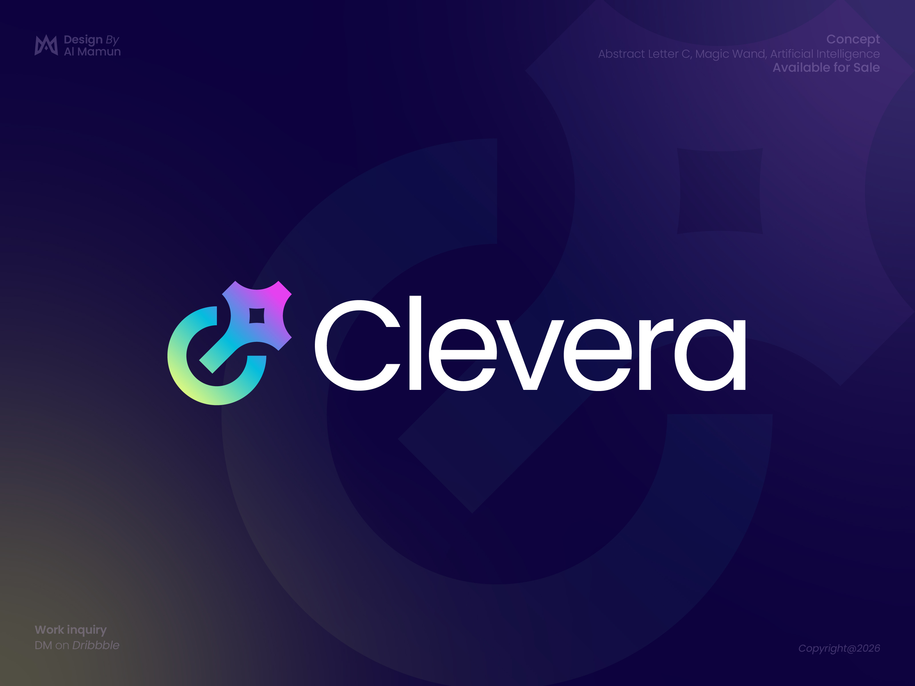 Abstract Letter C, Magic Wand, Artificial Intelligence Logo ai logo artificial intelligence branding design generative ai identity letter c logo logo logo design logo designer logo icon magic magic wand modern logo software symbol tech timeless webapp