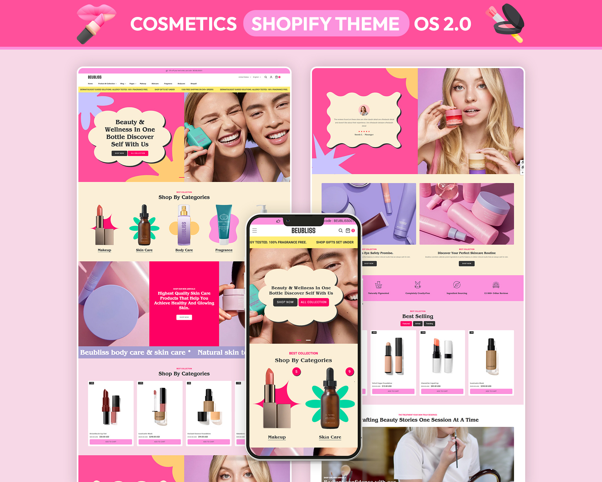 Beubliss – Vibrant Gen-Z Beauty & Skincare UI beauty ui branding case study creative direction digital experience interaction design layout maximalism mobile ui portfolio product grid responsive skincare design typography ui design user experience user interface ux design visual identity web design