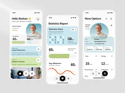 Medication & Wellness Mobile App UI Design animation app app design digital health product design health app user interface design health monitoring app healthcare mobile app design medication tracking app medication tracking ux medicine reminder app mobile mobile app design patient tracking mobile app personal health management product design saas healthcare dashboard ui design user friendly health app ui ux design wellness mobile app