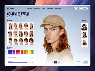 Wemind® — Avatar Customization Studio UI 3d avatar animation avatar customization avatar studio character design creative tool dashboard design inspiration digital identity graph interface design metaverse product design prototype saas design stats ui ui ux visual design web design