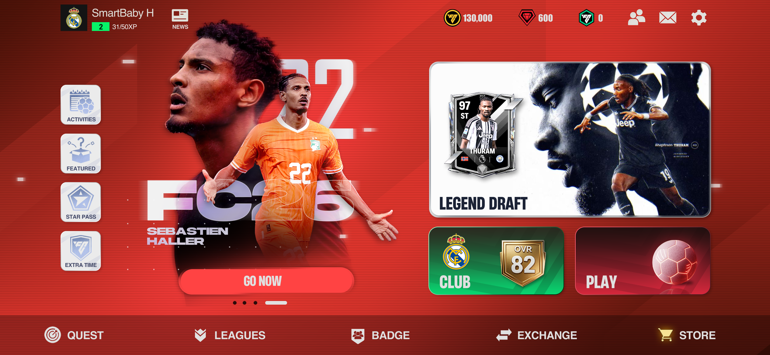 Personal Practice Work: FC Mobile Main Interface Design