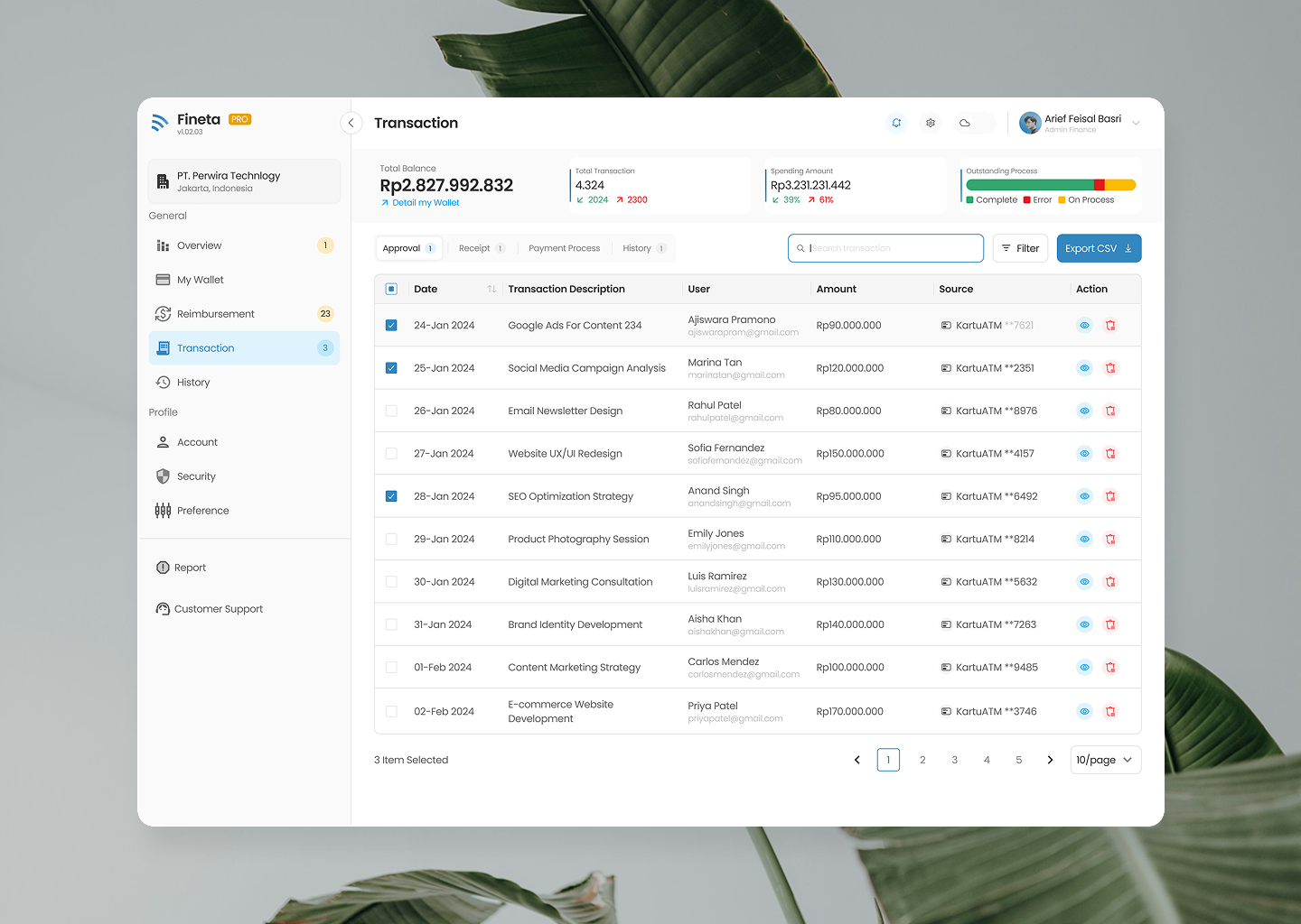 Example of UX/UI Design For Saa S Web Application