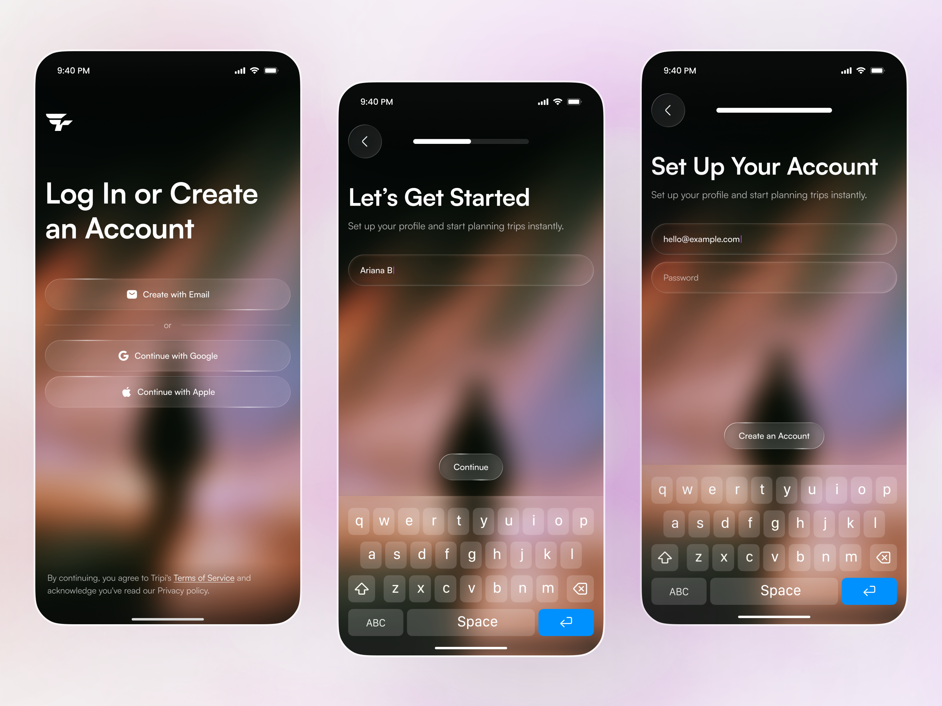Login & Signup UI Design — Modern Onboarding Flow | Travel App