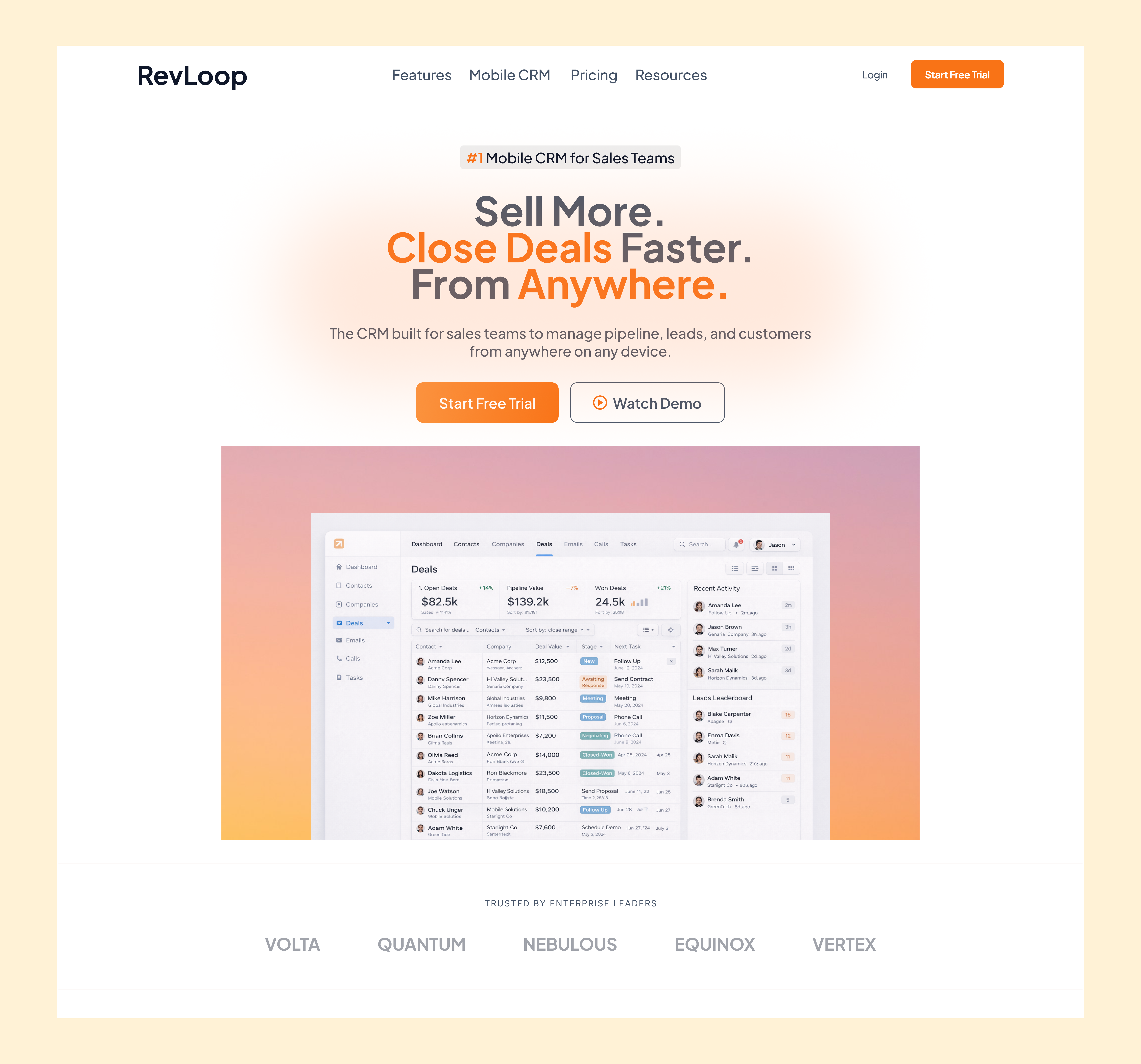 SaaS CRM Landing Page UI Design crm dashboard landing page product design saas ui ui ux web design