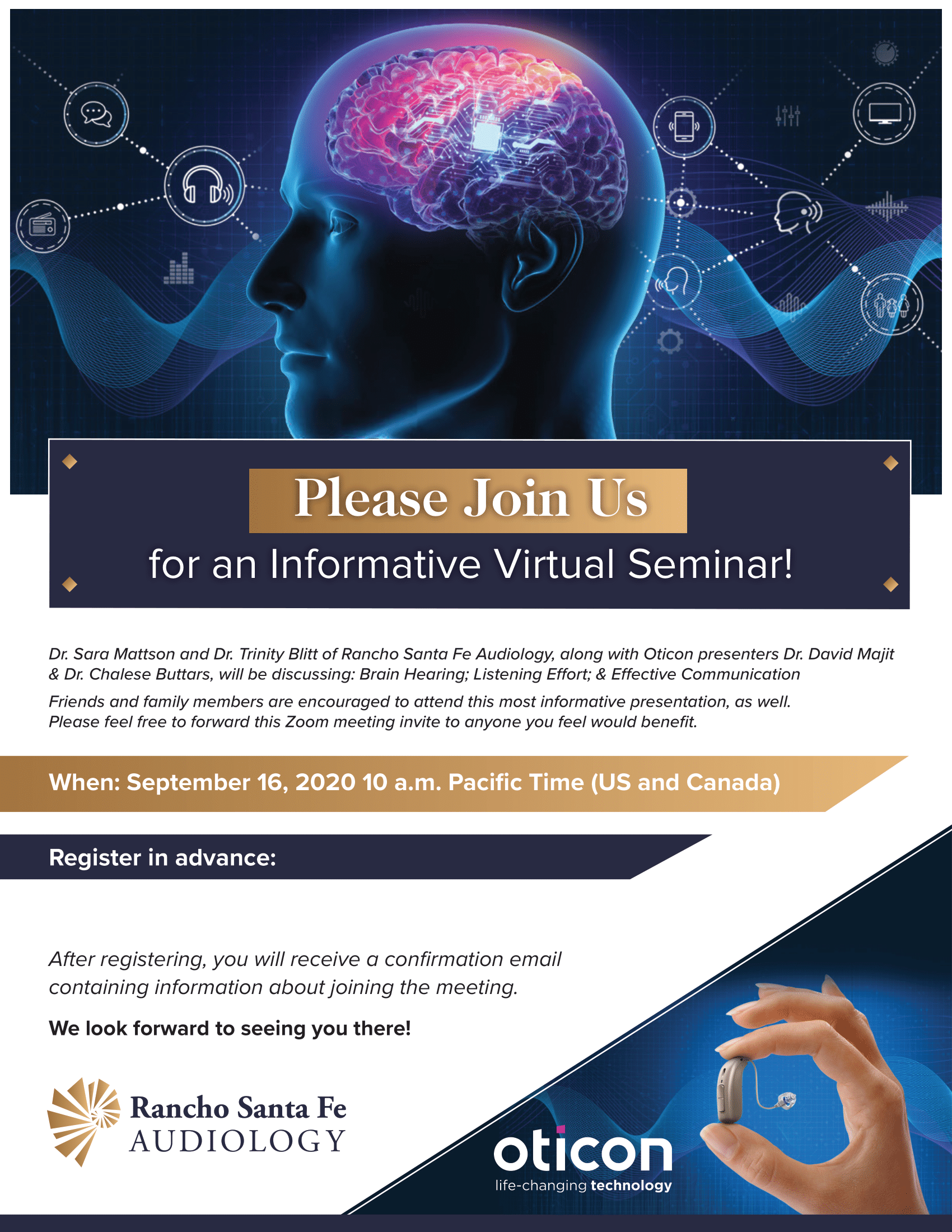 Rancho Santa Fe Audiology - Flyers & Pricing Placemat branding flyerdesign graphic design infographic poster