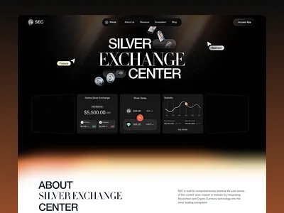SEC - Silver Exchange Center blockchain branding crypto landing pages ui ui trending website design