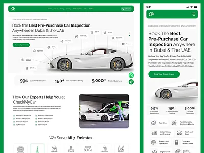 CheckMyCar — Car Inspection Website Design & Development automotive car inspection case study dubai frontend development modern design responsive design service platform uae ui uiux web design website design wordpress development