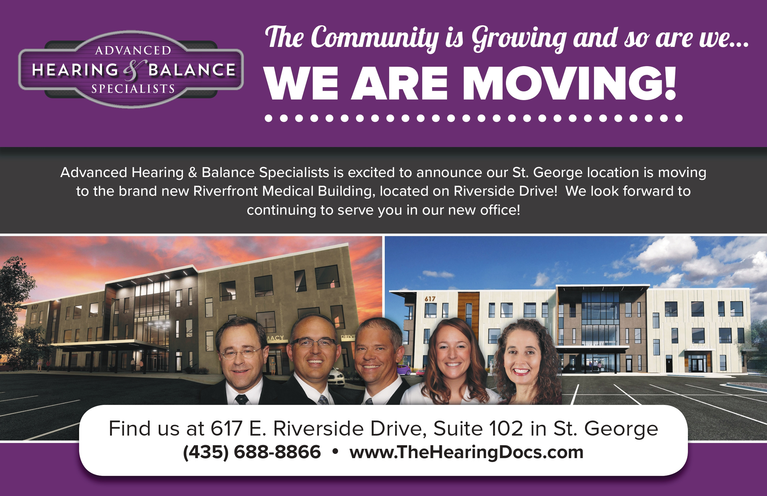 Advanced Hearing & Balance Specialists - Postcard/Mailer advertisement branding graphic design typography