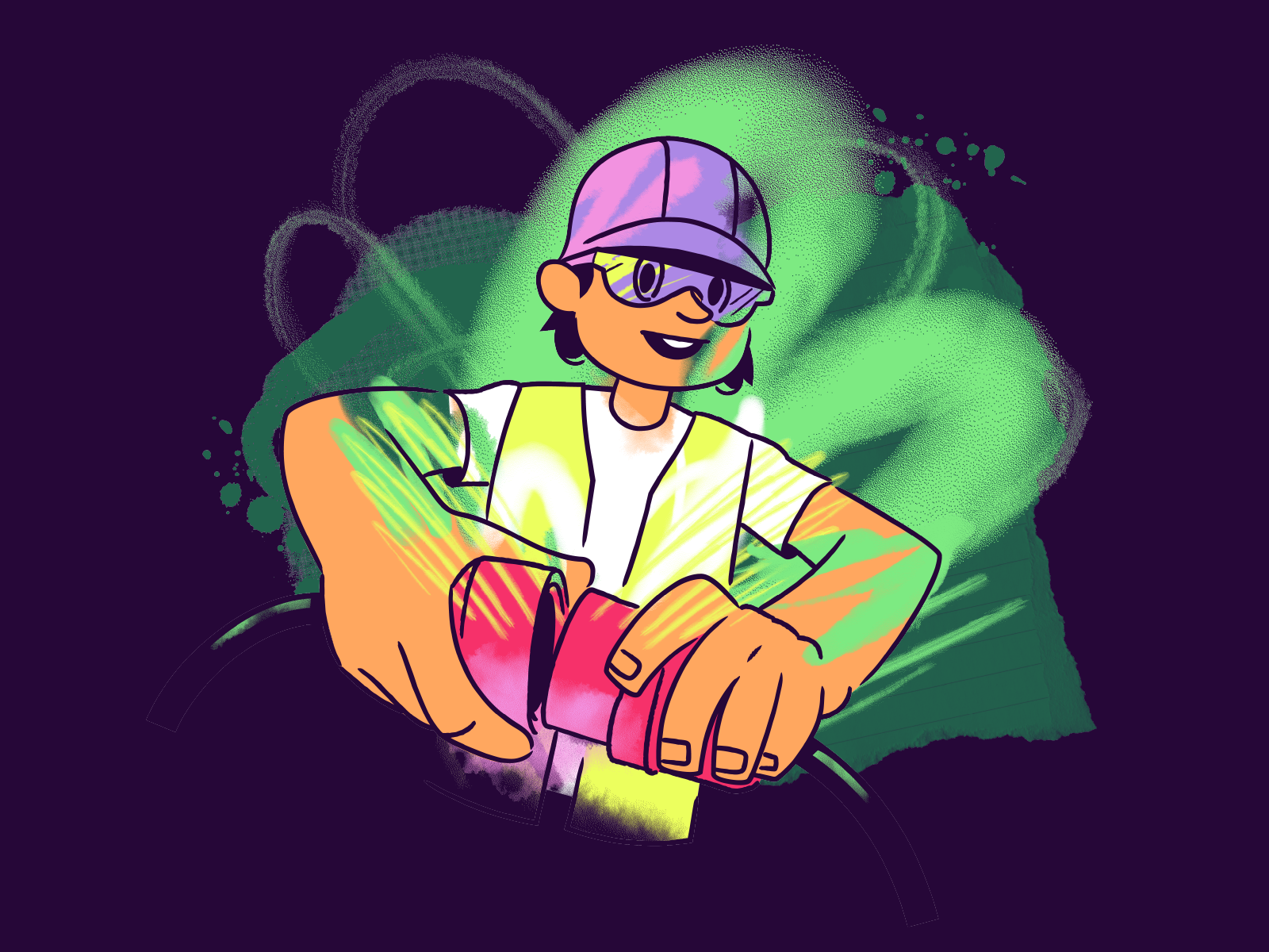 Sunly Electrician Character Painterly Illustration