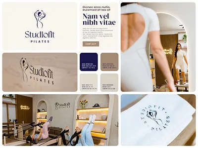 Pilates studio branding designed elegant typography feminine logo design luxury fitness branding minimal logo. pilates studio branding wellness identity