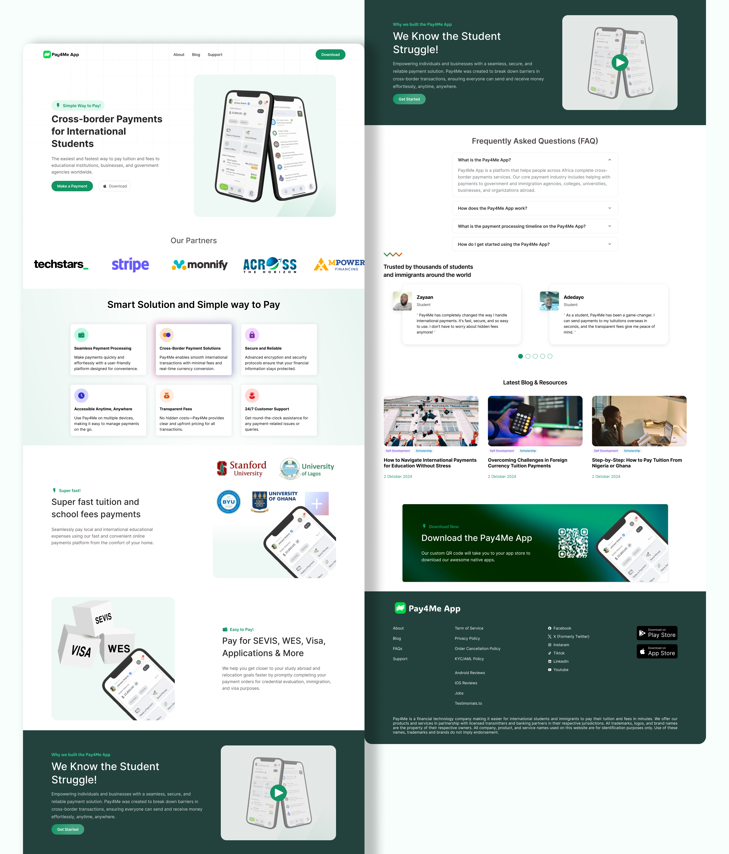 Pay4me Redesign - International Payment for Student design education edutech ewallet fintech homepage landingpage pay4me payment student tuition ui uidesign uiux ux uxdesign webdesign website websitedesign