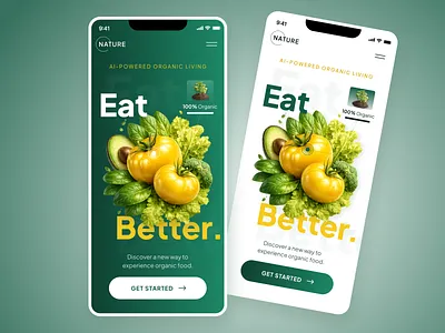 Organic Food Experience - AI Nutrition Mobile App 3d design app design figma food app health app mobile app mobile ui product design ui design ux design