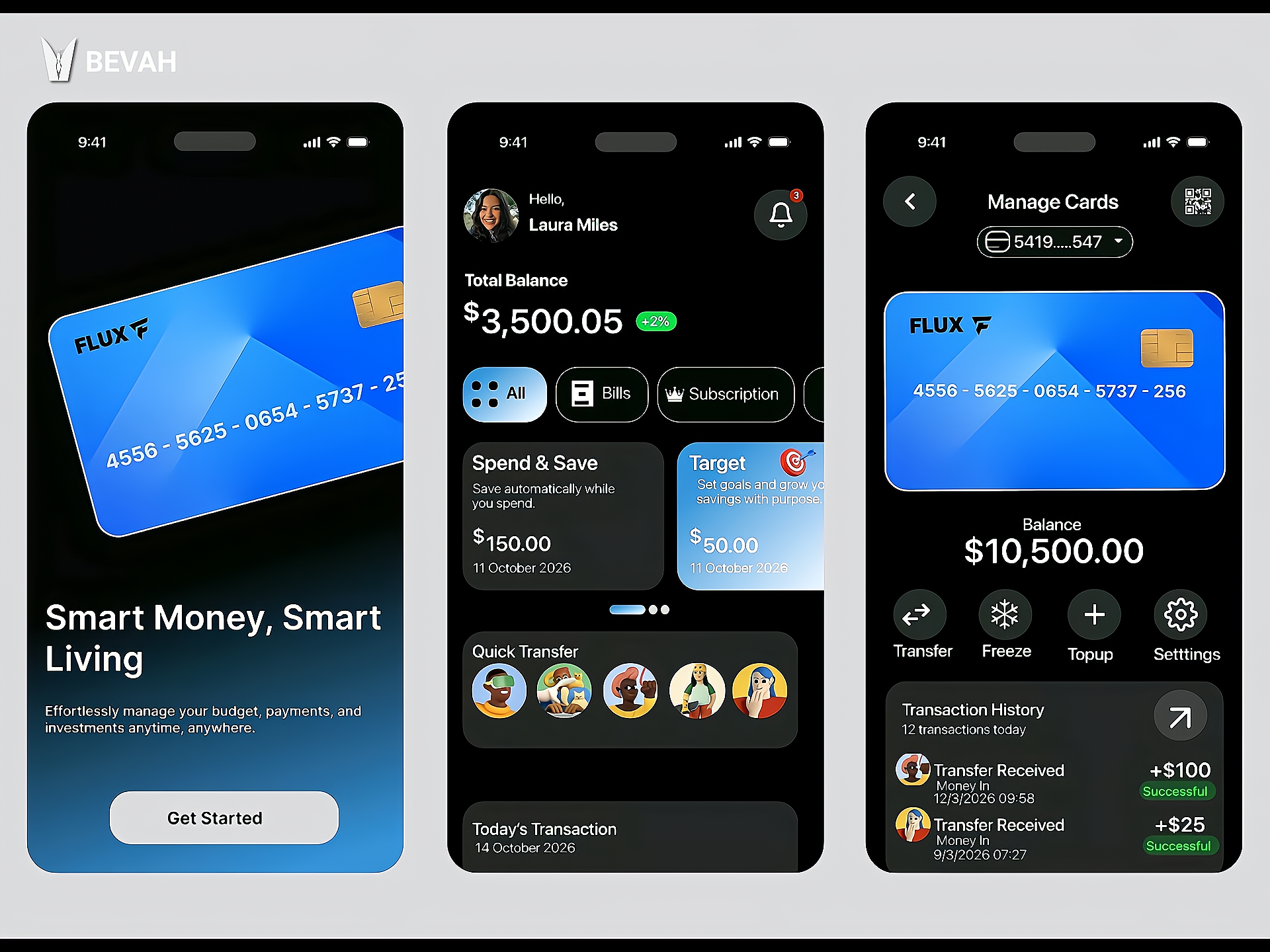 Example of Fintech Mobile App UI/UX Design
