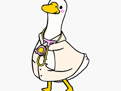 Cartoon Goose medical illustration banner business logo design graphic design illustration poster sticker