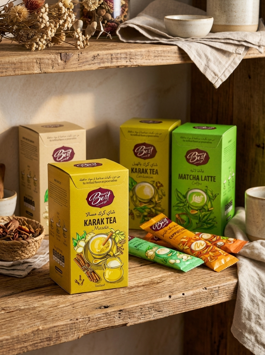 NOOR BEST - Instant Beverage Packaging Illustrations