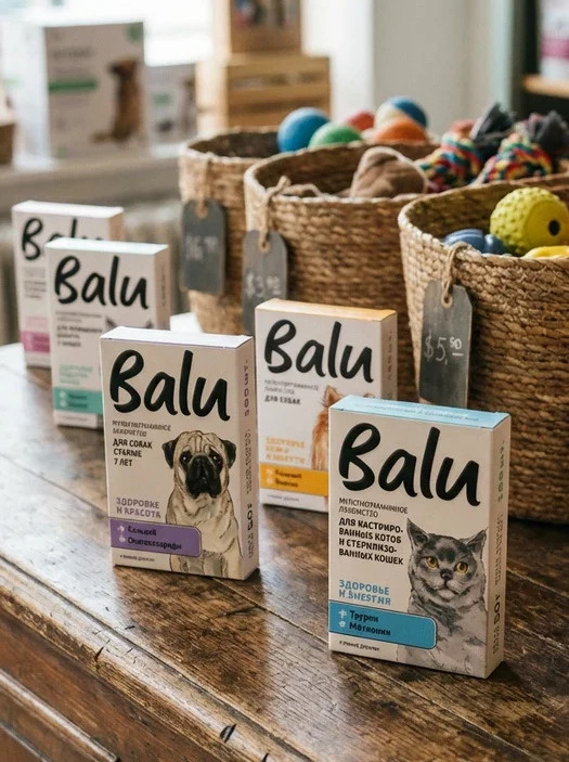 BALU Multivitamin Treats for Dogs and Cats Illustrations
