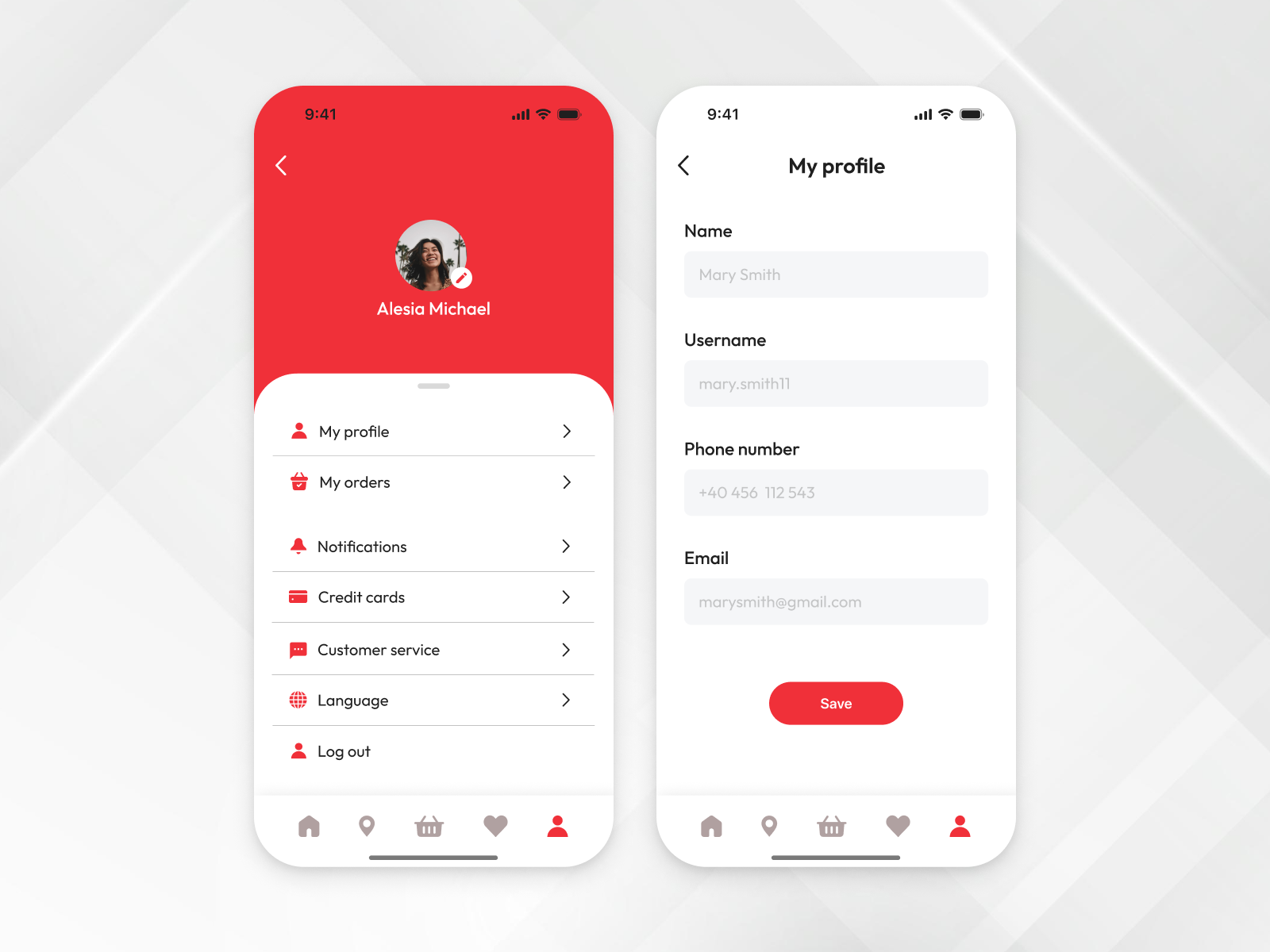 Mobile App UI Design - profile screens account app app design branding design ecommerce interface mobile mobile app mobile design mobile interface mobile profile product design profile splash screen ui ui design uiux ux ux design