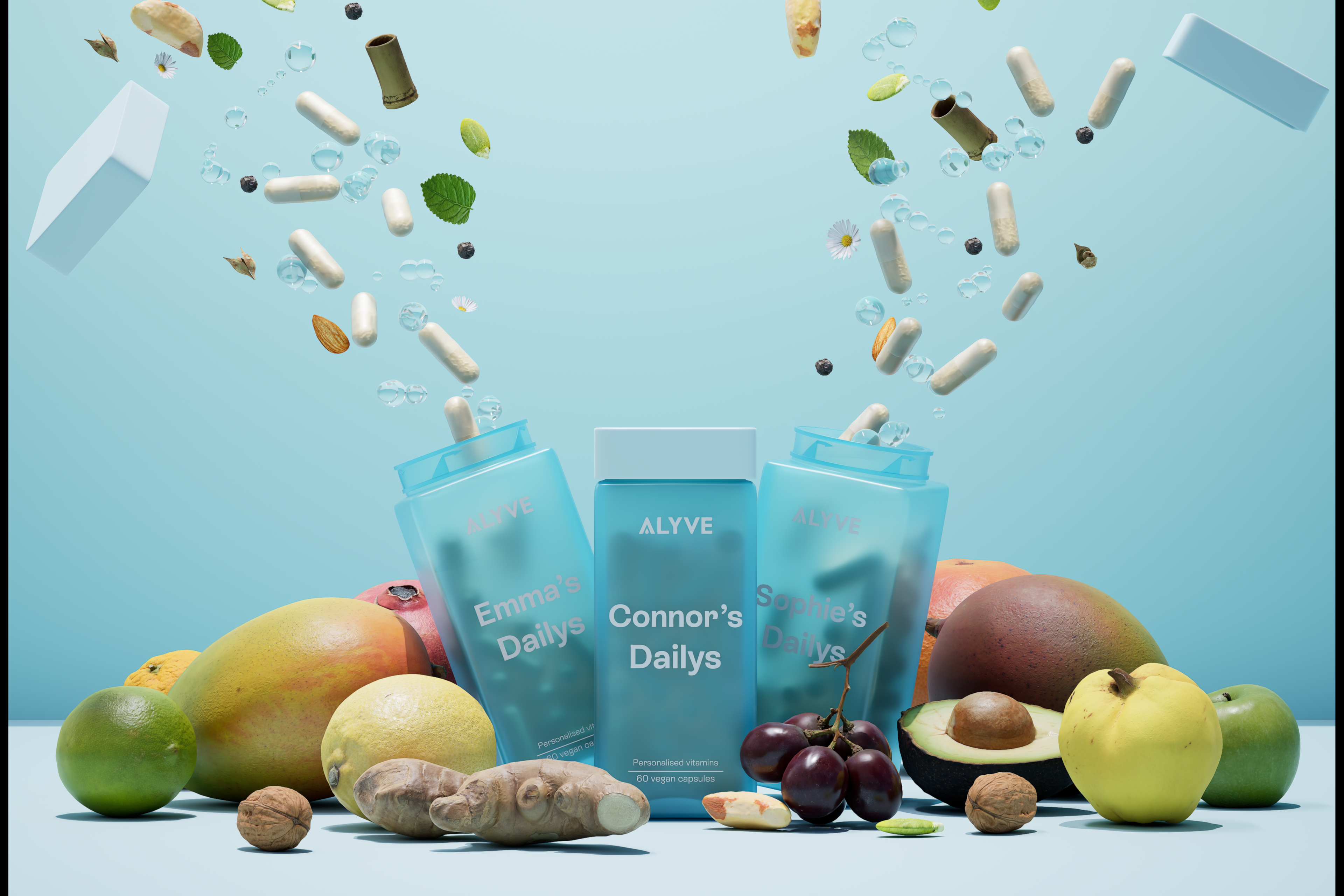 ALYVE | Unreal Engine Product Animation 3d 3d product animation animation cgi jar animation motion design personalized vitamins produ product visualization social media ads unreal engine 5