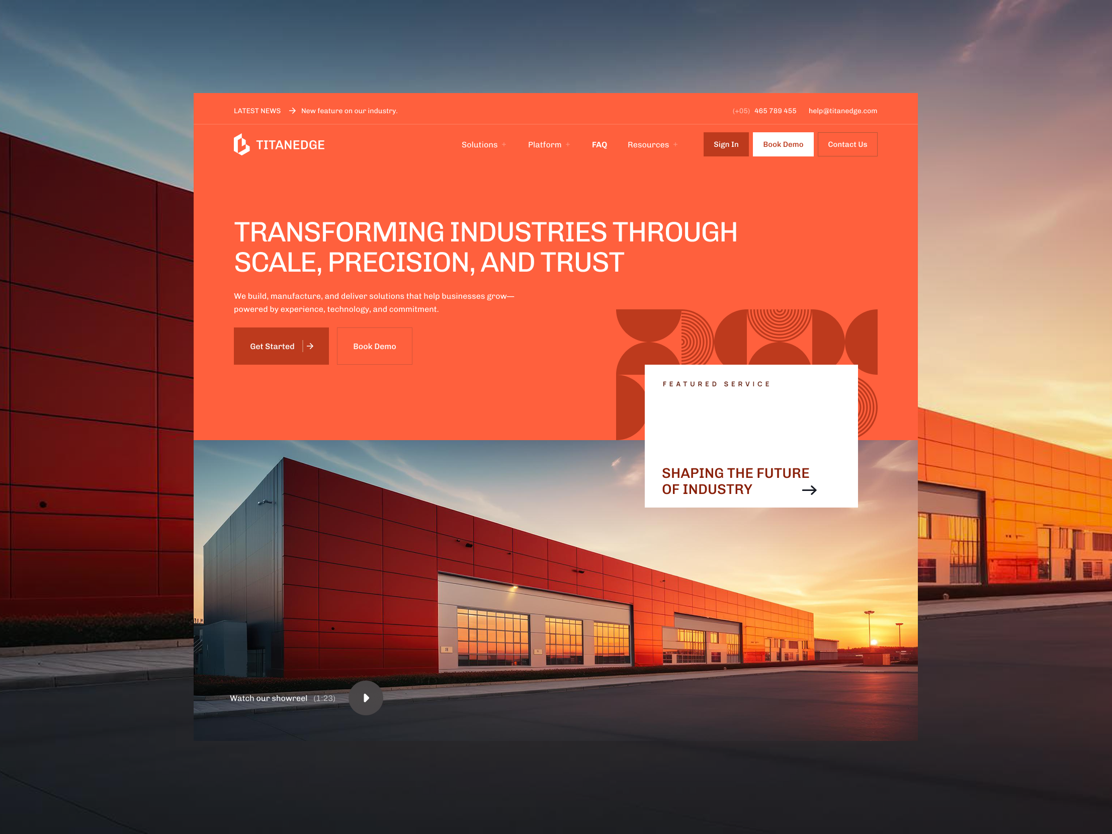 Industrial Group Website UI/UX Design branding corporate website design factory website industry website landing page design modern website samero ui ui design website website design