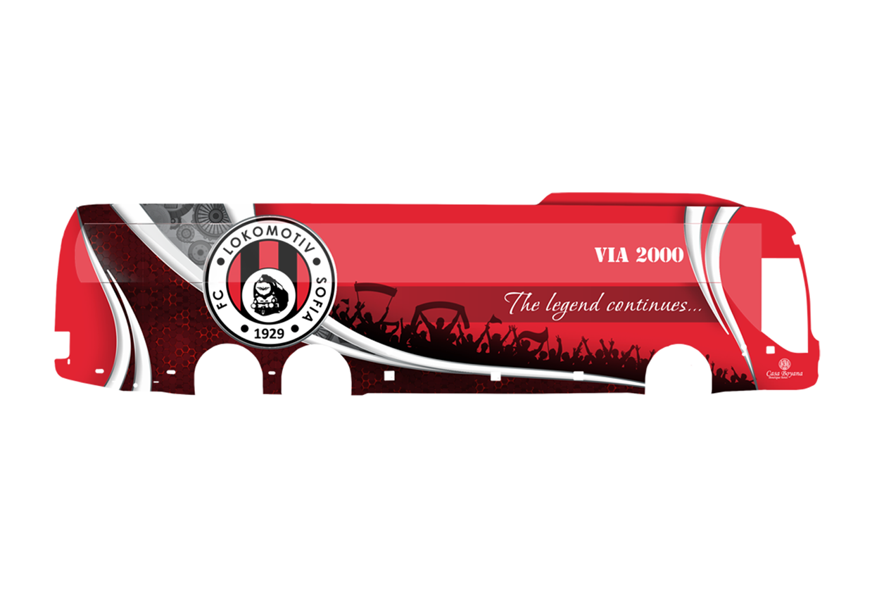 Football club bus branding