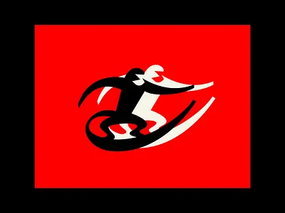 Surfers extreme illustration logo monkey ride sport surf tail wave