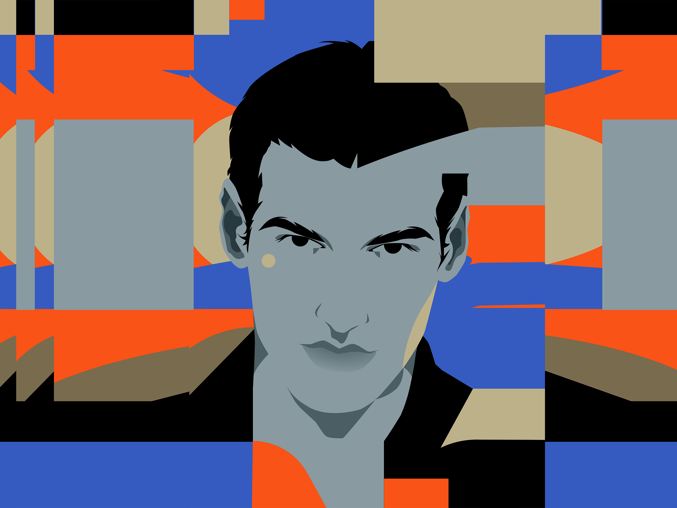 2625. Edgy look. abstract abstract vector ad illustration blog illustration book illustration brand illustration commericial illustration composition cover cover illustration design editorial editorial illustration fashion illustration lines man illustration minimal porter print