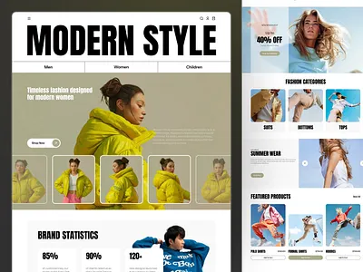 Fashion Landing page ✦ Modern Style ecommerce ecommerce web design ecommerce website fashion landing page fashion store website fashion ui ux fashion web design fashion website landing page luxury fashion app online clothing store online store shopify design shopify fashion website shopping shopping website ui web web design website design