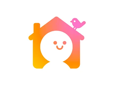 Warm House bird branding cartoon character design dwelling flat funny graphic design home house icon illustration living logo love mascot minimal smile vector
