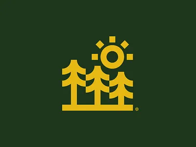Morning Forest mark branding design forest geometry graphic design icon illustration logo mark minimalism morning nature sun