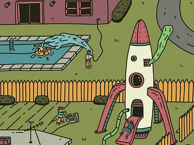You Can't Park Here astronaut comic comic art comic book comic illustration doodle doodle art doodle illustration hand drawn illustration line art spaceman