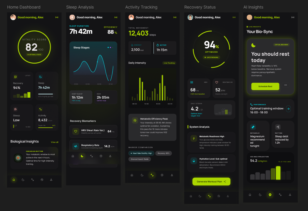 AI Health Dashboard — Performance Tracking UI Desing