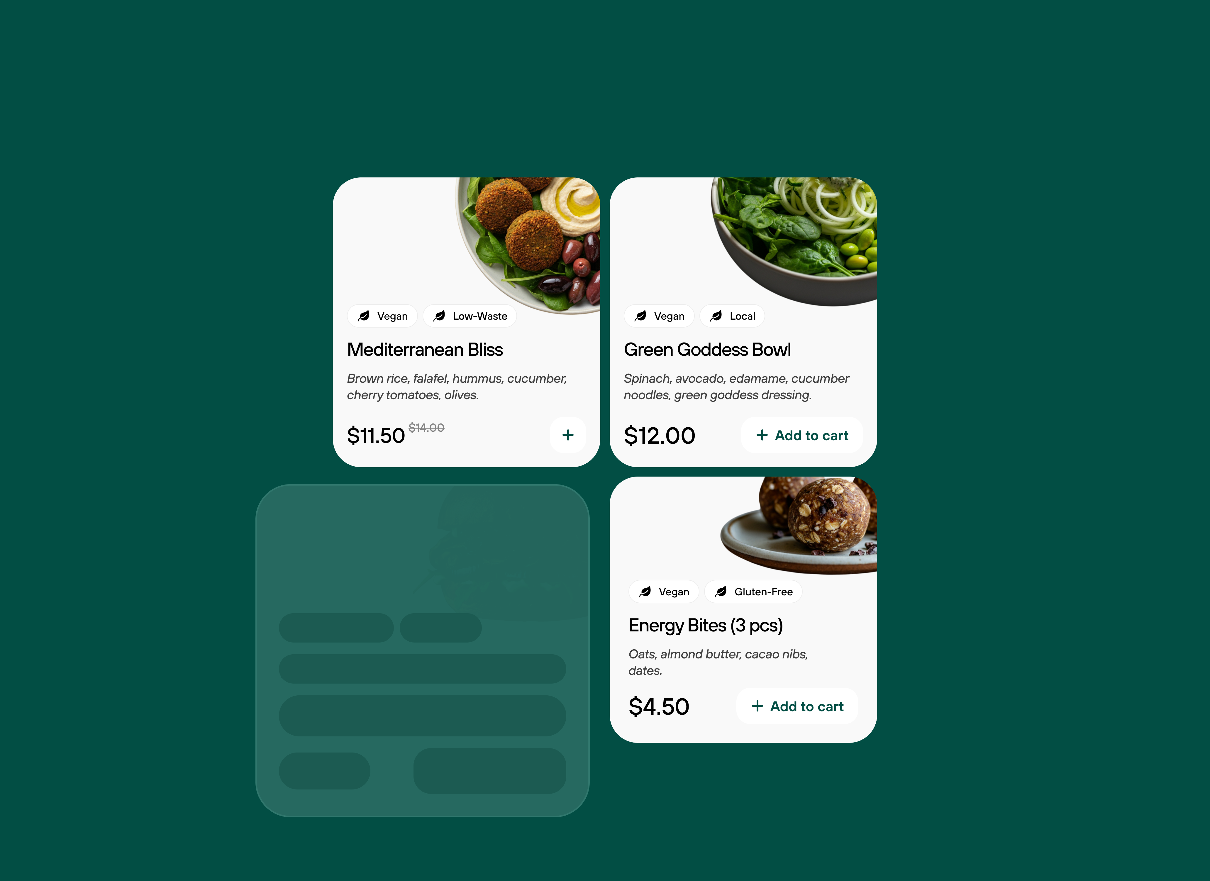 Smart Food Cards – Transparent Dining Choices ui
