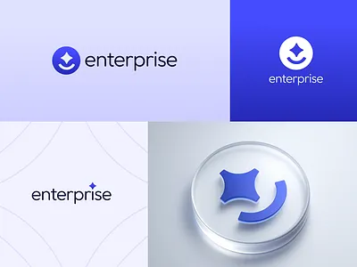 Enterprise Logo v1 agency ai automation blue brand branding cms enterprise fun icon landing logo star studio texture trendy unfold web wordmark
