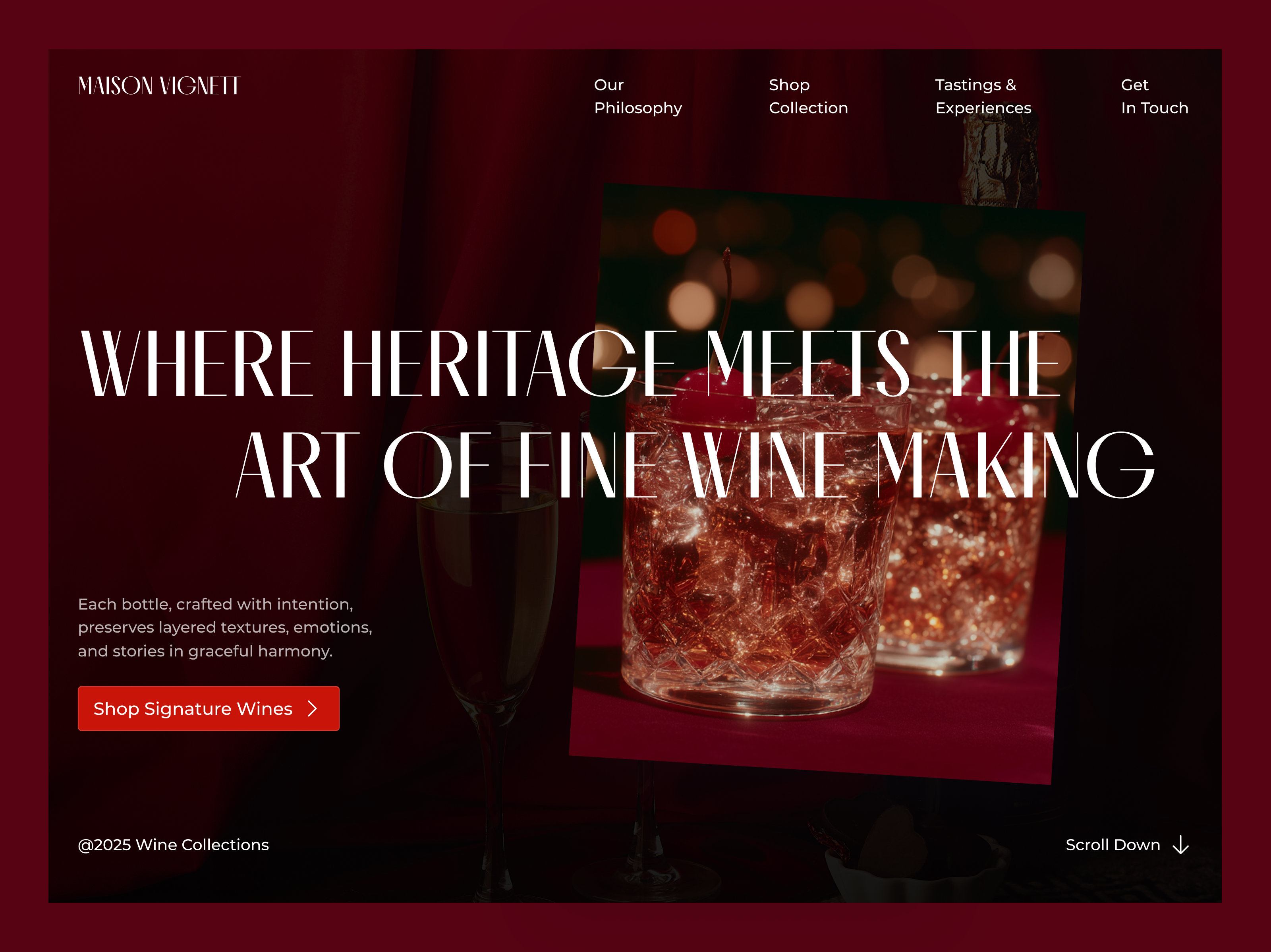 Premium Wine Brand Web Landing Page branding ecommerce luxury modern ui premium design typography wine