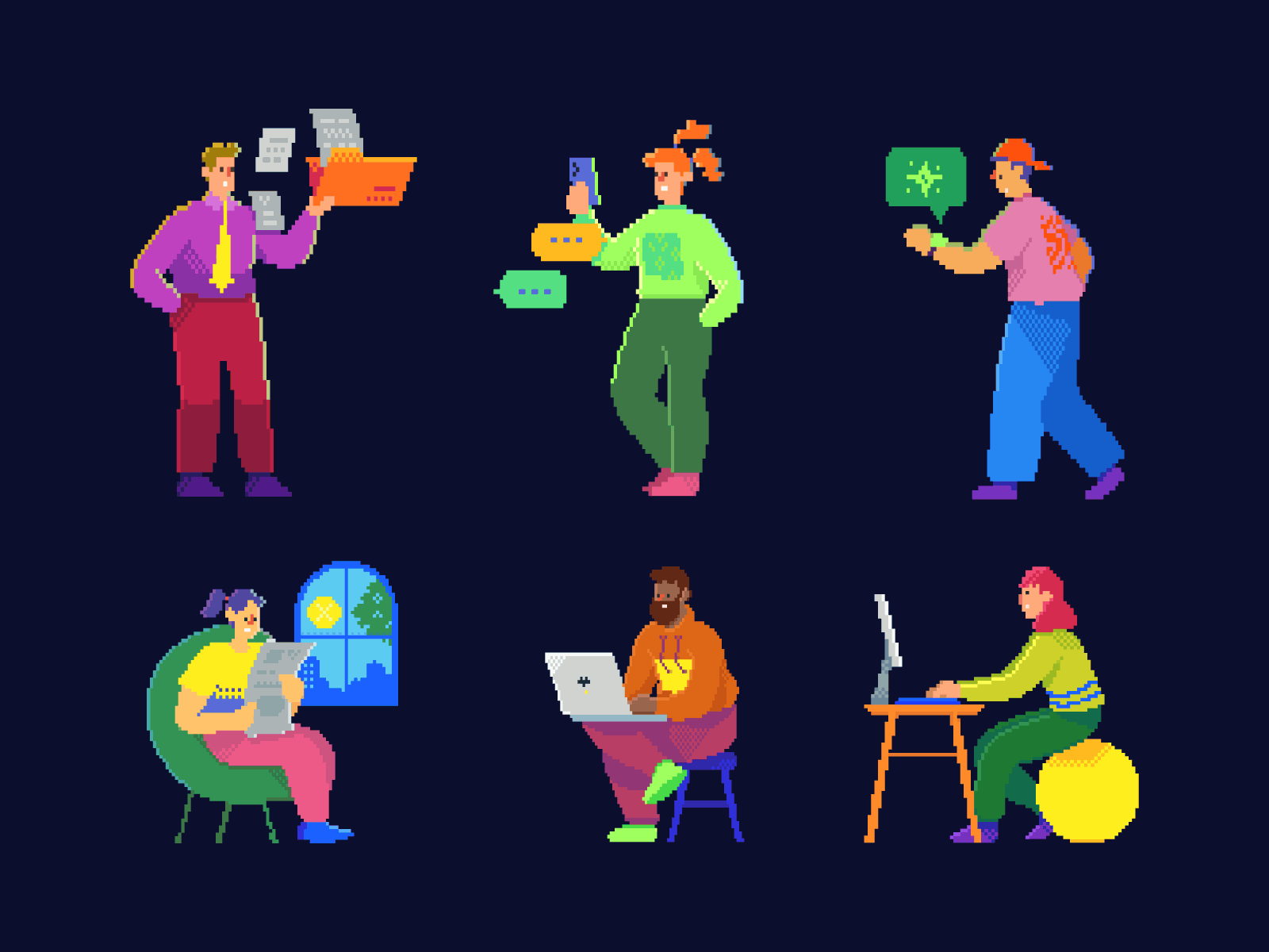 SaaS Pixel Art Vector Illustrations