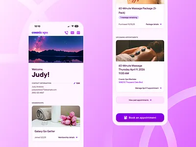 iOS Spa Management UI appointment booking button cta flat gradient ios iphone light mode manage massage mobile navbar order safari spa ui ux