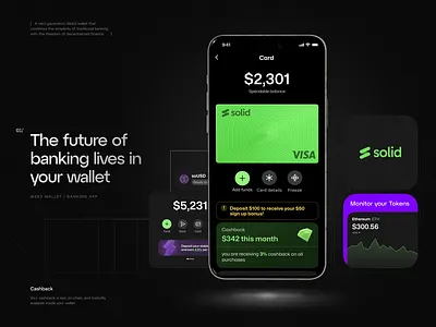 Solid | UI design | Landing page concept banking blockchain crypto design finance fintech graphic design homepage landing page ui ui design uiux visual design wallet web3