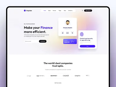 Impulse — Finance Management & Banking Landing Page minimalism