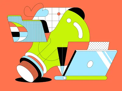 Science / Technology / Branding Illustration ai branding computer data innovation laptop science technology
