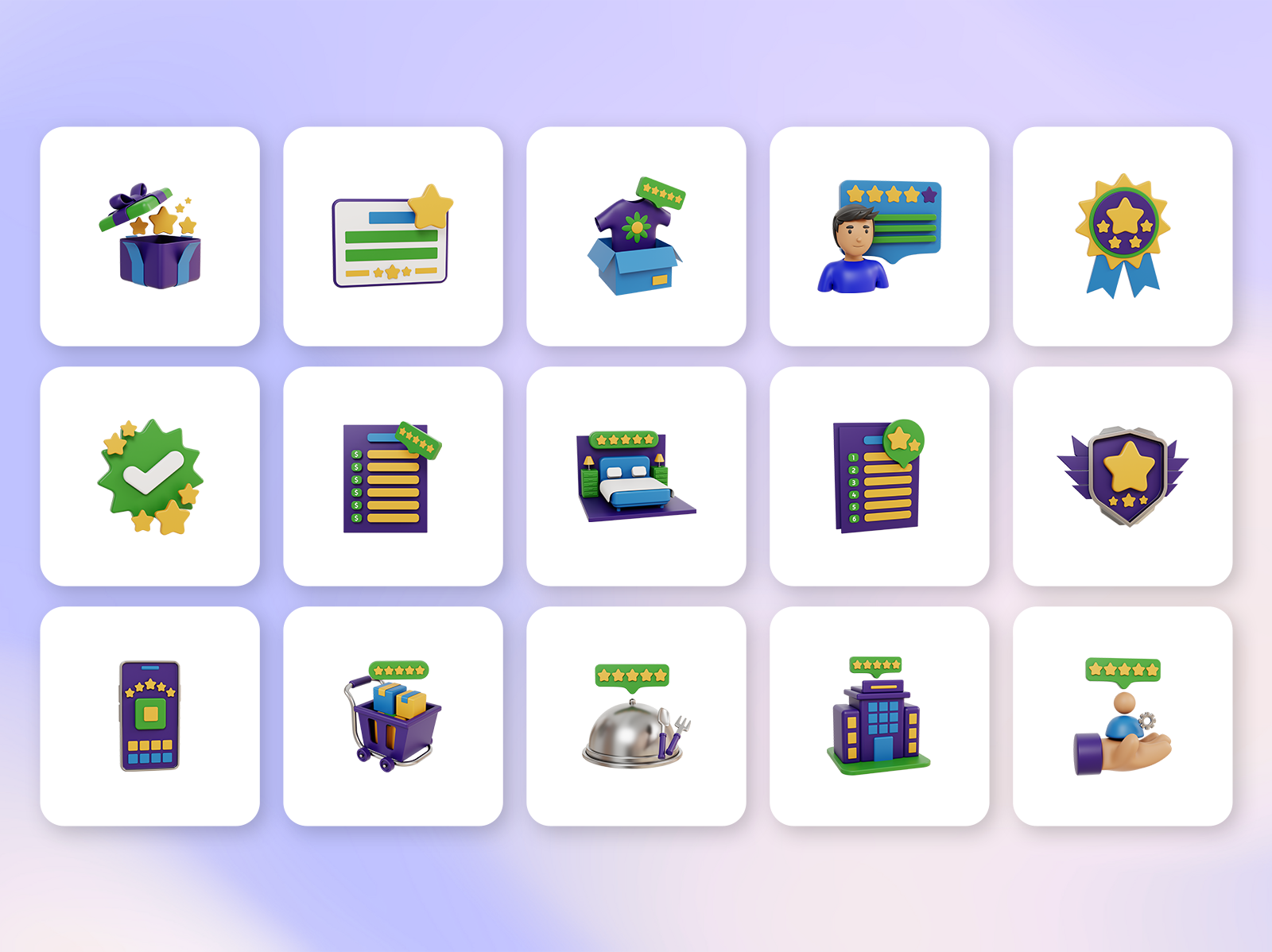 3D Star Rating Icons