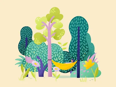 Pause concept art editorial illustration forest health illustration mental health nature illustration