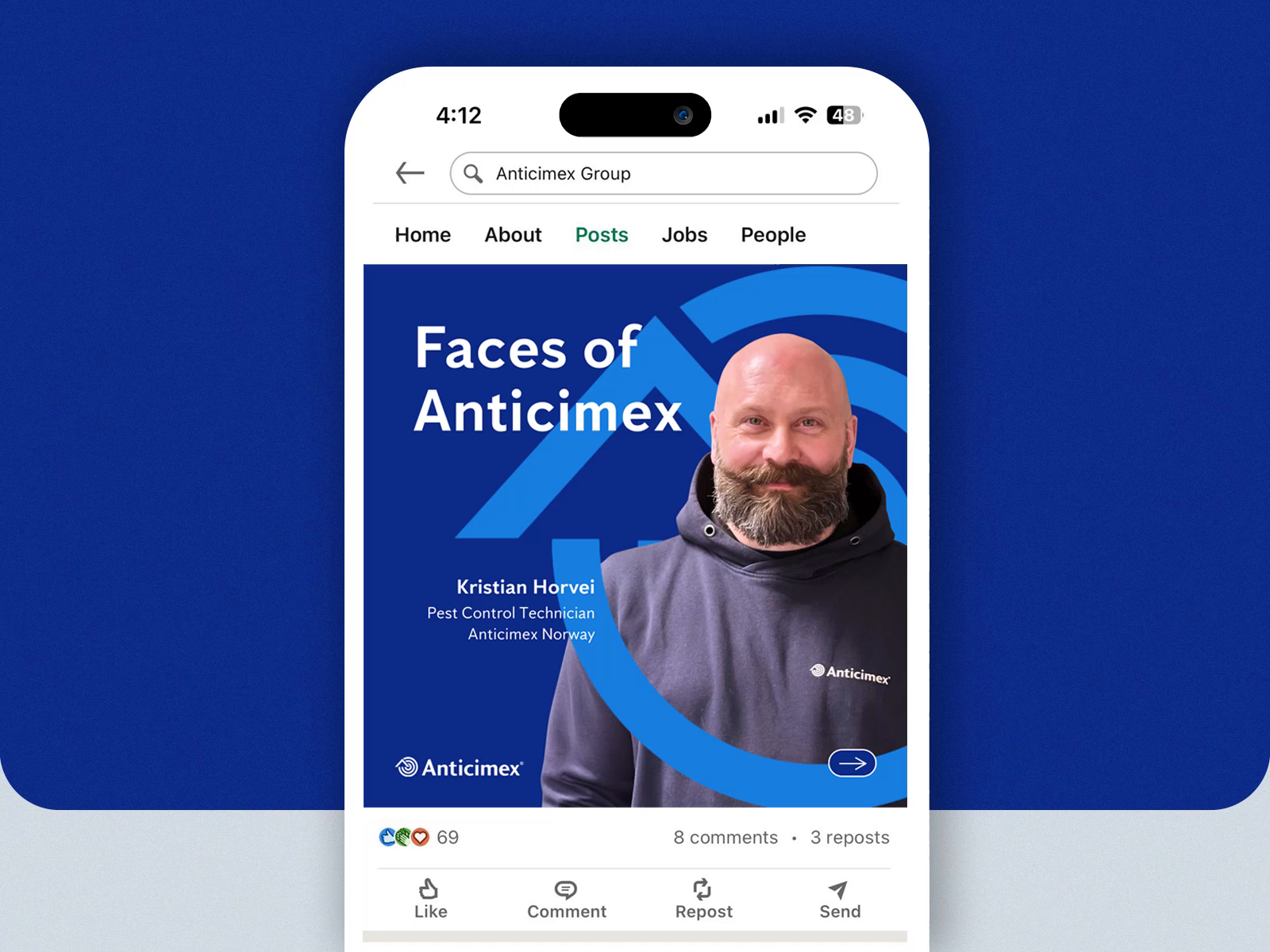 Social media posts for Anticimex Group