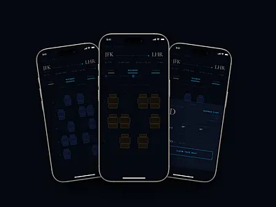 ✈️ Airline Seat Selection Experience – Dark Mode UI airline dark mode ui design graphic design mobile mobiledesign ui ux